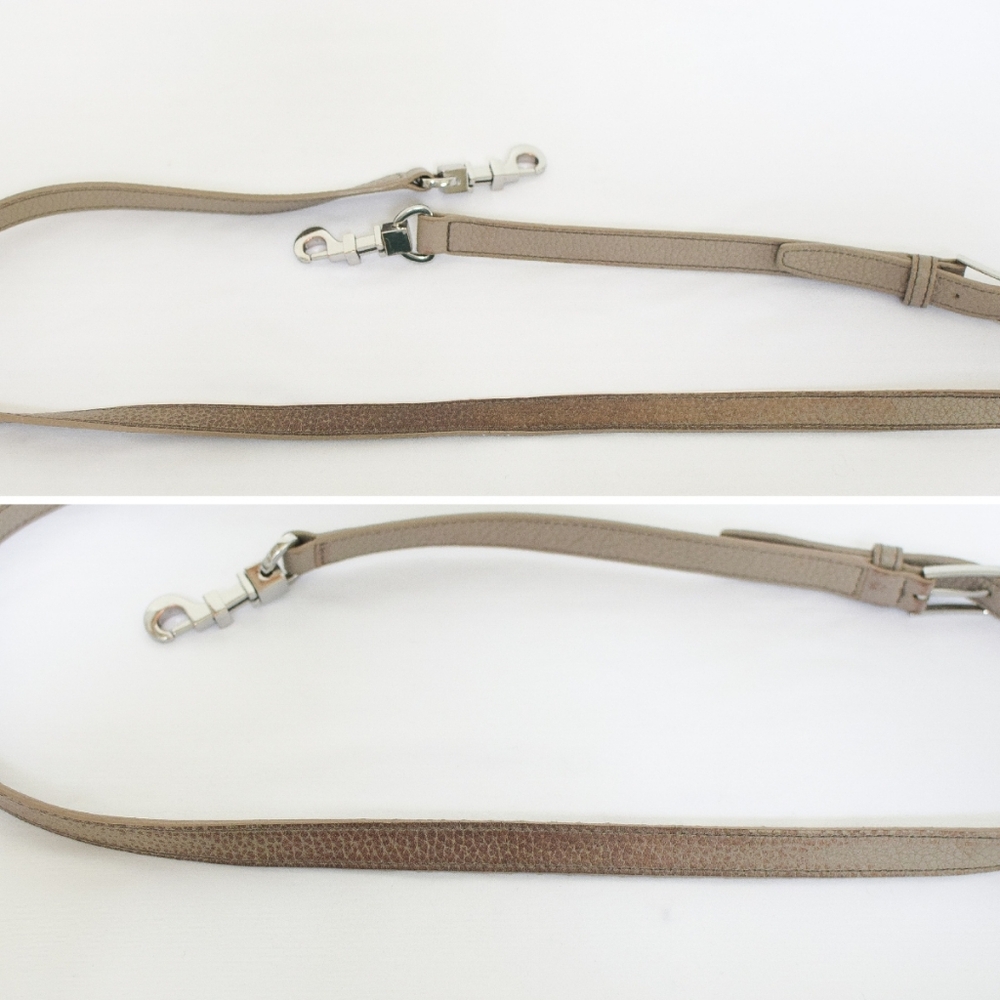 Tory Burch Pebbled Leather Drawstring Bucket Bag in Taupe - Picture 11 of 16